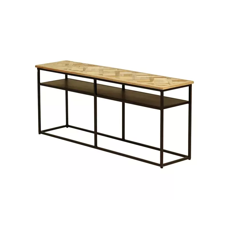 Meta title -  Console teck recyclé 120cm noir