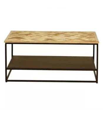 Meta title -  Table basse teck recyclé 90cm noir