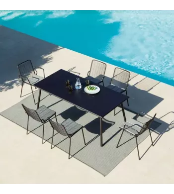 Meta title -  Table repas outdoor métal anthracite
