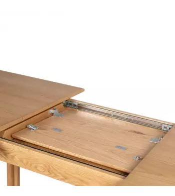Meta title -  Table repas 160 cm avec allonge chêne naturel