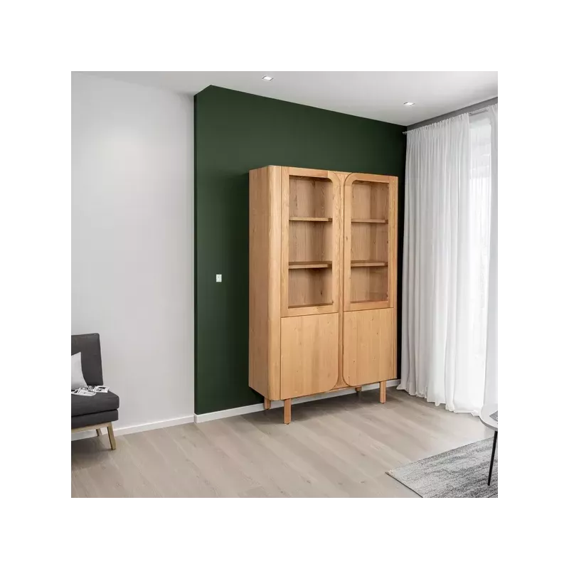 Meta title -  Vitrine 4 portes 2 en verre et 2 en bois