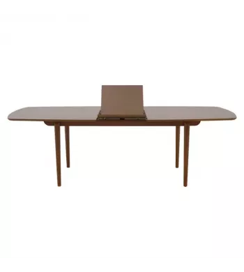 Meta title -  Table repas 200 cm avec allonge de 50 cm acajou massif