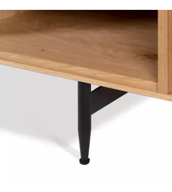 Meta title -  Meuble télé 4 niches chêne naturel