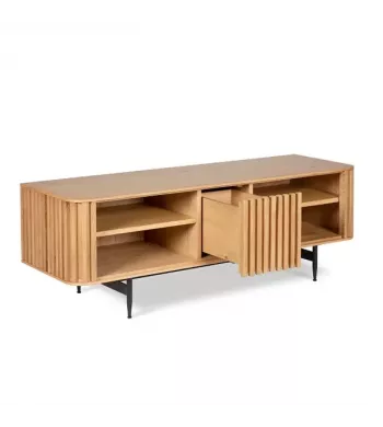 Meta title -  Meuble télé 4 niches chêne naturel