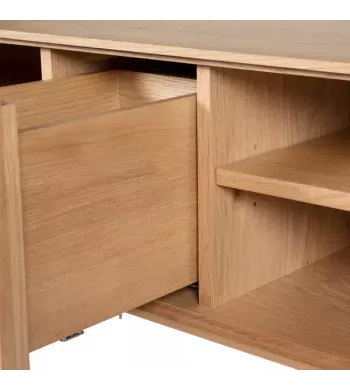 Meta title -  Meuble télé 4 niches chêne naturel