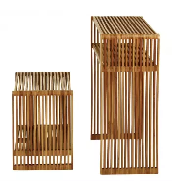 Meta title -  Consoles gigognes teck recyclé 74cm - Set de 2